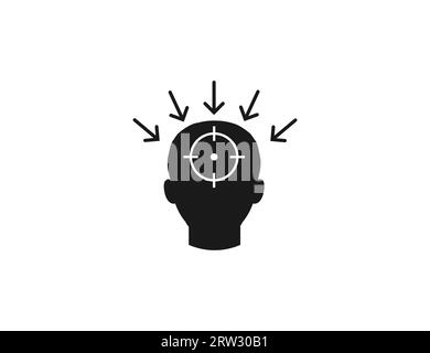 Concentration, logical thinking icon. Vector illustration. Stock Vector