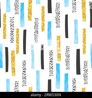 Hand drawn abstract seamless pattern with vertical lines. Vector stripe print. Stock Vector