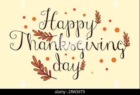 Happy Thanksgiving Day letter template background. Vector illustration Stock Vector