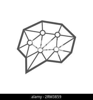 Digital Brain, AI, Smart Tech. Artificial Intelligence. Liner vector icons. Editable Stroke. EPS 10 Stock Vector