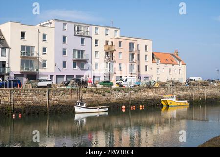 Boats in St Andrews harbour, Fife, Scotland, UK Stock Photo