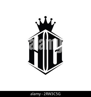HG Letter Logo monogram hexagon shape with ornament abstract isolated ...