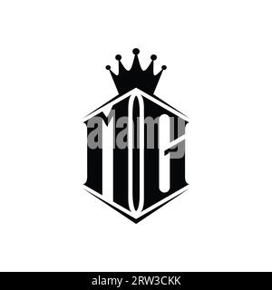 MG logo monogram emblem style with crown shape design template Stock Vector