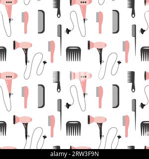 Hair salon vector seamless pattern Stock Vector