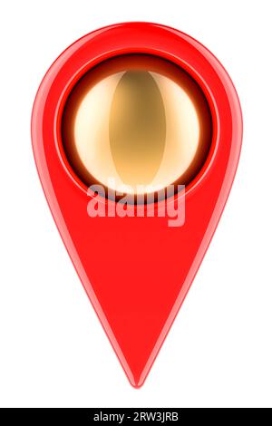 Map pointer, front view. 3D rendering isolated on white background ...
