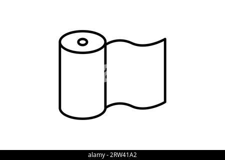 Fabric roll icon. Icon related to textiles and sewing. Line icon style. Simple vector design editable Stock Vector