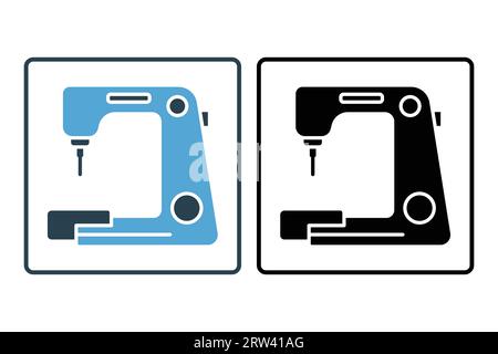 Sewing Machine icon. Icon related to textiles and sewing. Solid icon style. Simple vector design editable Stock Vector