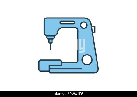 Sewing Machine icon. Icon related to textiles and sewing. Flat line icon style. Simple vector design editable Stock Vector