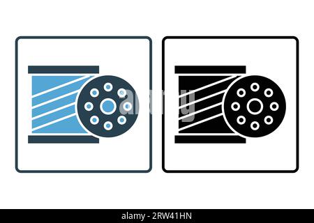 Bobbin icon. Icon related to textiles, sewing and component in sewing machines. Line icon style. Simple vector design editable Stock Vector