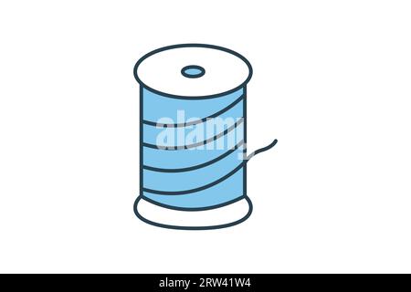 Spool thread icon. Icon related to textiles and sewing. Flat line icon style. Simple vector design editable Stock Vector