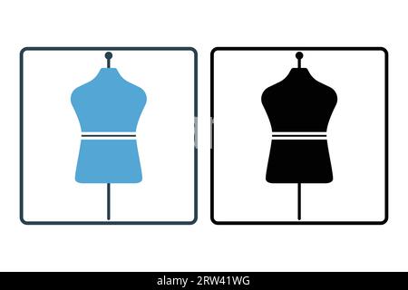 Mannequin icon. Icon related to textiles, sewing and used for displaying clothing made from textiles. Line icon style. Simple vector design editable Stock Vector