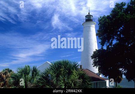 St Marks Lighthouse, St Marks National Wildlife Refuge, Florida Stock Photo