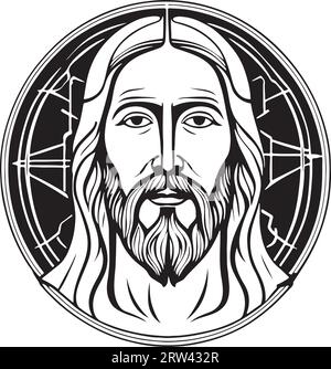 Gorgeous lovely Jesus Christ emblem vector art Stock Vector Image & Art ...