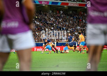 Paris, France. 14th Sep, 2023. General view with Anthony Jelonch during the Rugby union World Cup RWC 2023, Pool A match between France and Uruguay at Stade Pierre Mauroy on September 14, 2023 in Lille, France. Credit: Victor Joly/Alamy Live News Stock Photo