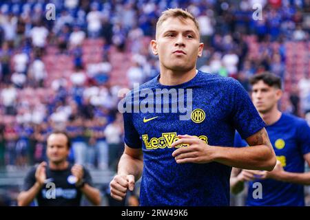 Nicolo Barella (FC Inter) during the Italian championship Serie A football match between FC Internazionale and AC Milan on September 16, 2023 at Giuseppe Meazza stadium in Milan, Italy Stock Photo