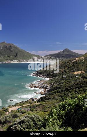 View of Hout Bay, Cape Town, South Africa, as seen from Chapmans Peak Drive Stock Photo