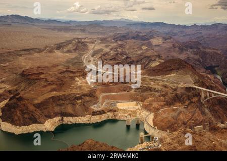 Hoover Dam taken from helicopter near las vegas 2013 Stock Photo