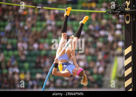 Sandi Morris (USA) finishes third in the Women’s Pole Vault at the Diamond League Championship at The Pre-Classic on Saturday, September 16, 2023, in Eugene, Ore. (Thomas Fernandez/Image of Sport). Stock Photo