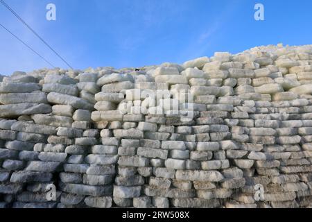 The ice is piled up in an ice cellar, North China Stock Photo