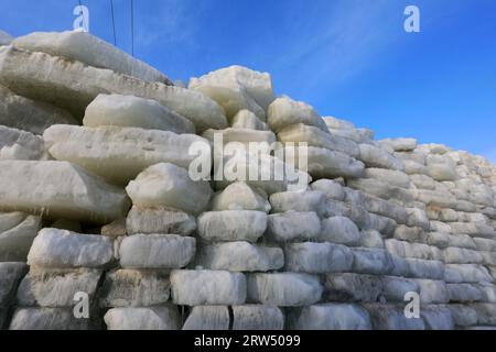The ice is piled up in an ice cellar, North China Stock Photo
