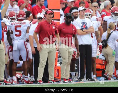 September 16, 2023:.Oklahoma Sooners head coach Brent Venables watches first quarter action during the NCAA Football game between the Oklahoma Sooners and the Tulsa Golden Hurricane at H.A. Chapman Stadium in Tulsa, OK. Ron Lane/CSM Stock Photo