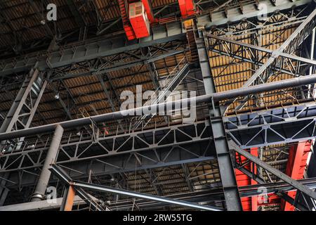 Steel beam truss of a steel company factory building Stock Photo