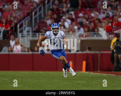 BYU tight end Isaac Rex (83) scores against Southern Utah during the ...