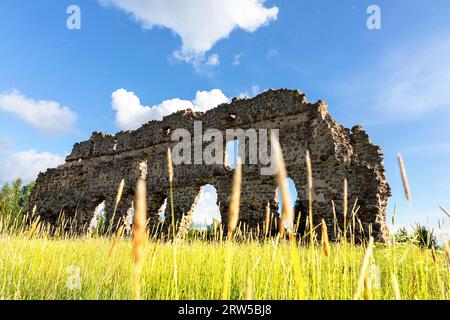 Ruins of a Laiuse Castle on a beautiful sunny summer day in Estonia Stock Photo