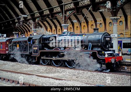 Jubilee Class No 45690 Leander steam Locomotive, York, Railway Station, Yorkshire, England 16th September 2023 Stock Photo