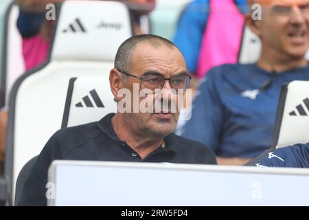 Maurizio Sarri, head coach of SS Lazio, during the match between Juventus FC and SS Lazio on September 16, 2023 at Allianz Stadium in Turin, Italy. Stock Photo