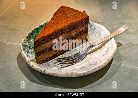 chocolate truffle cake coated in cocoa powder Stock Photo