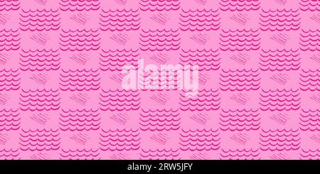 Pink background. Pink shape seamless pattern. Trendy Barbiecore Style. Strokes, waves randomly. Template for textile and wallpaper. Vector illustration.. Stock Vector