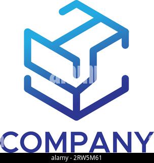 Flat Letter Mark Abstract COMPANY logo design Stock Vector