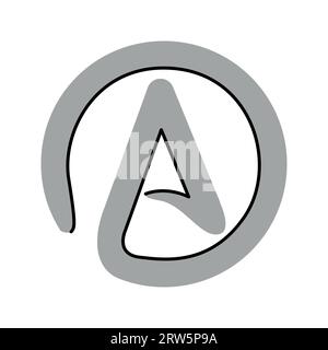 Atheism, agnosticism color concept. Religion isolated element. Digital illustration for web page, mobile app, promo. Stock Vector