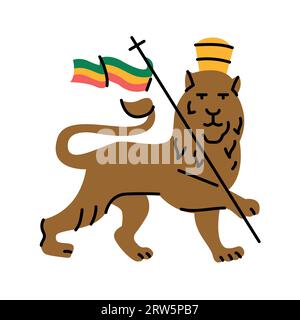 Rastafarianism color concept. Religion isolated element. Digital illustration for web page, mobile app, promo. Stock Vector