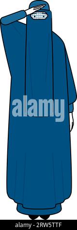 Muslim woman in burqa with a smile facing forward, Vector Illustration ...