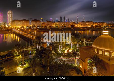 Artificial island in Qatar. View of the Marina and residential buildings in Porto Arabia Pearl Qatar Stock Photo