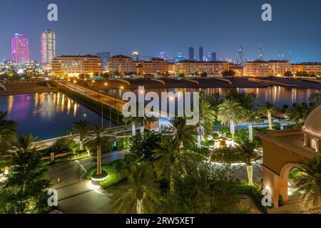 Artificial island in Qatar. View of the Marina and residential buildings in Porto Arabia Pearl Qatar Stock Photo