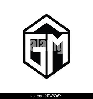 Initials gm logo monogram with shield style design