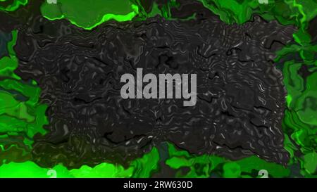 Abstract animation of volcanic liquid. Motion. Texture of soot in square with moving liquid background. Dark abstract liquid moves in square on Stock Photo