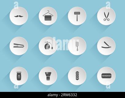 barbershop vector icons Stock Vector