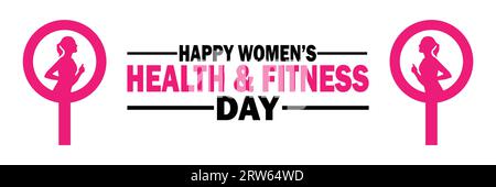 Happy Women's Health and Fitness Day. Holiday concept. Template for background, banner, card, poster with text inscription. Vector illustration Stock Vector