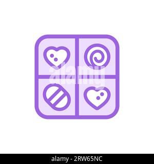 candies line icon in two colors isolated Stock Vector