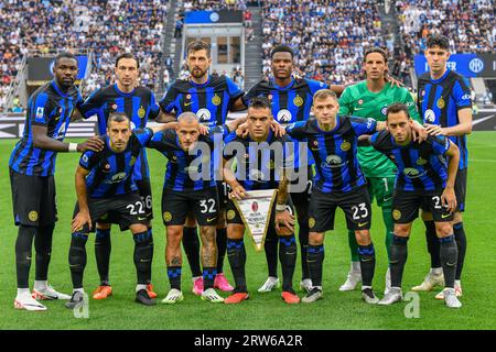 Milano, Italy. 16th Sep, 2023. The starting-11 of Inter for the Serie A match between Inter and AC Milan at Giuseppe Meazza in Milano. (Photo Credit: Gonzales Photo/Alamy Live News Stock Photo