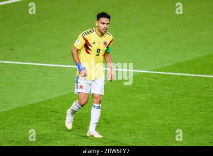 Moscow, Russia – July 3, 2018. Colombia national football team striker Radamel Falcao during World Cup 2018 Round of 16 match Colombia vs England Stock Photo