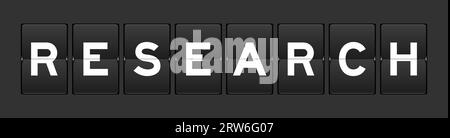 Black color analog flip board with word on gray background Stock Vector