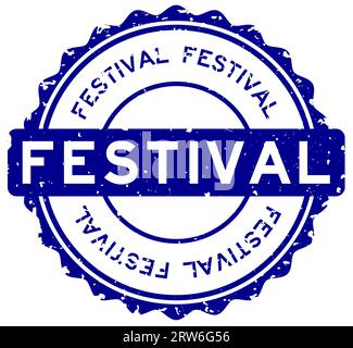 Grunge blue festival word rubber seal stamp on white background Stock ...
