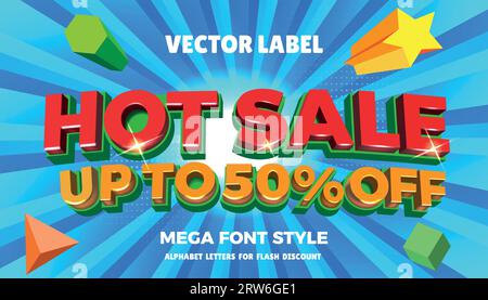 Big discount. Text effect design in 3D look. Yellow color Stock Vector ...
