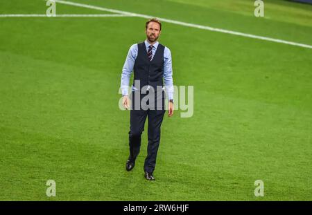 Moscow, Russia – July 3, 2018. England national football team coach Gareth Southgate during World Cup 2018 Round of 16 match Colombia vs England (1-1) Stock Photo