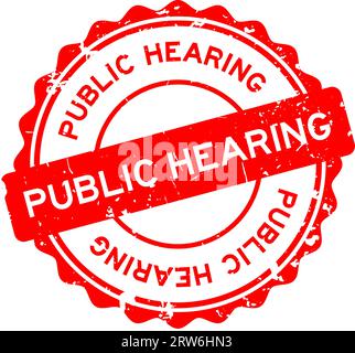 Grunge red public word round rubber seal stamp on white background ...